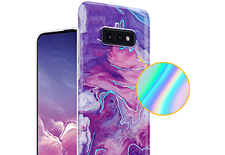 carcasa de móvil  - Funda flexible para móvil - Carcasa de TPU Silicona ultrafina CADORABO, Samsung, Galaxy S10e, mármol rosa púrpura no. 19