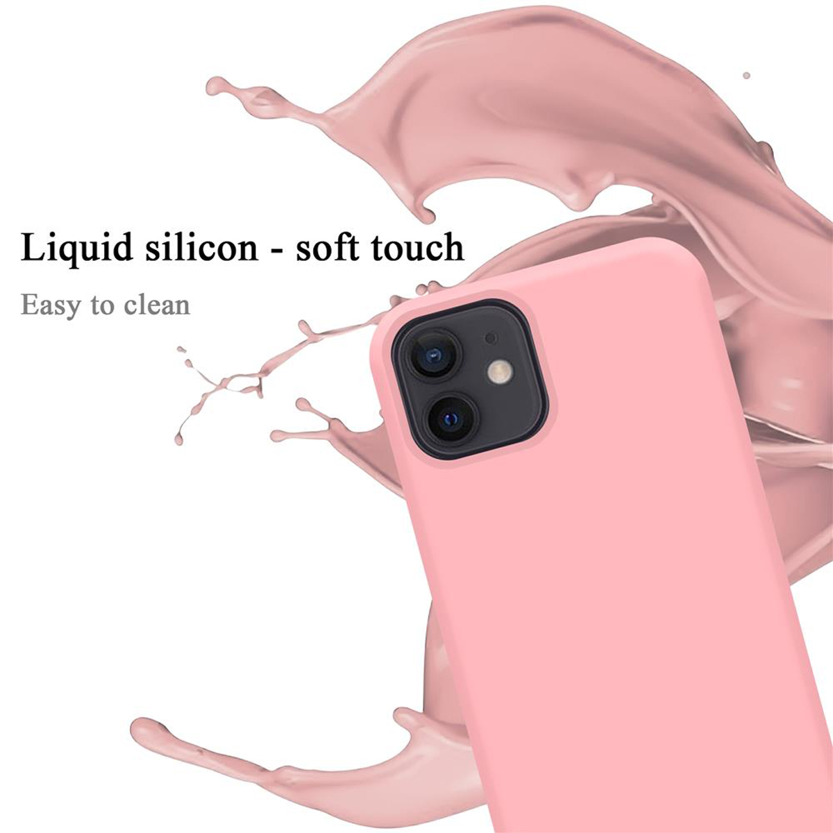 CADORABO Hülle im LIQUID Liquid MINI, Case iPhone PINK Apple, Silicone Backcover, 12 Style