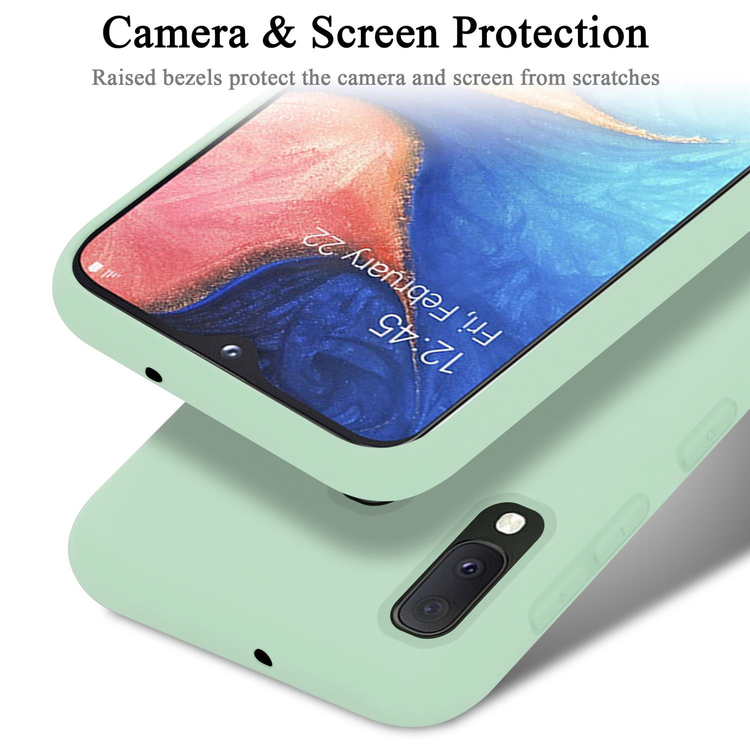 Due custodie per telefono, una con protezione schermo. Il testo dice che protegge fotocamera e schermo.
