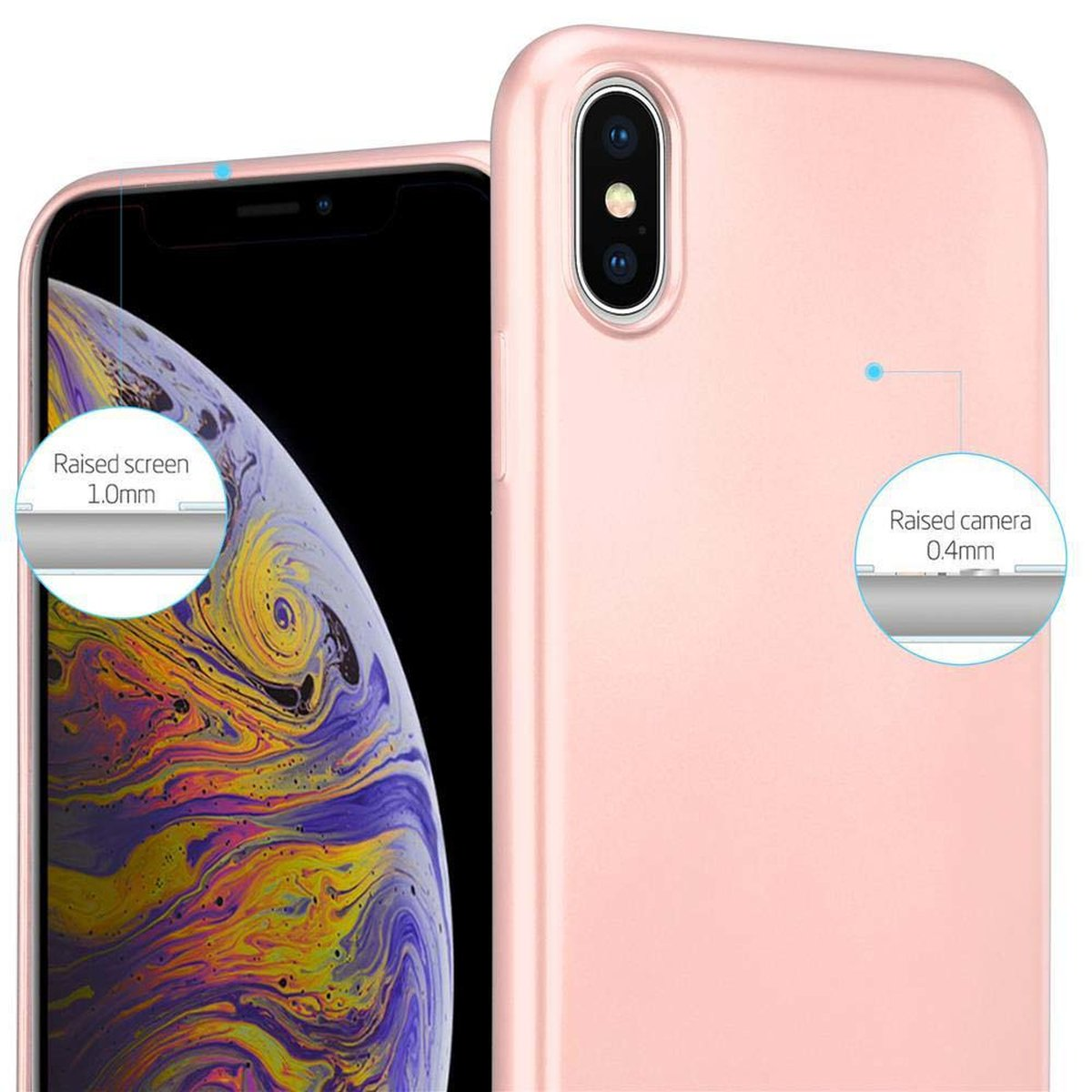 CADORABO TPU Matt Metallic Hülle, MAX, Apple, iPhone GOLD XS ROSÉ Backcover, METALLIC