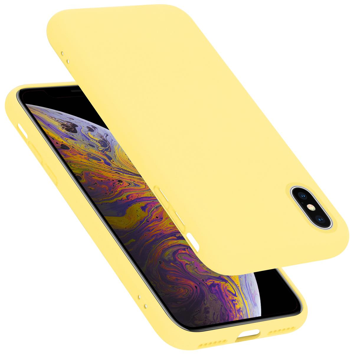 GELB Case X im Apple, CADORABO XS, Silicone Style, LIQUID Liquid iPhone / Backcover, Hülle