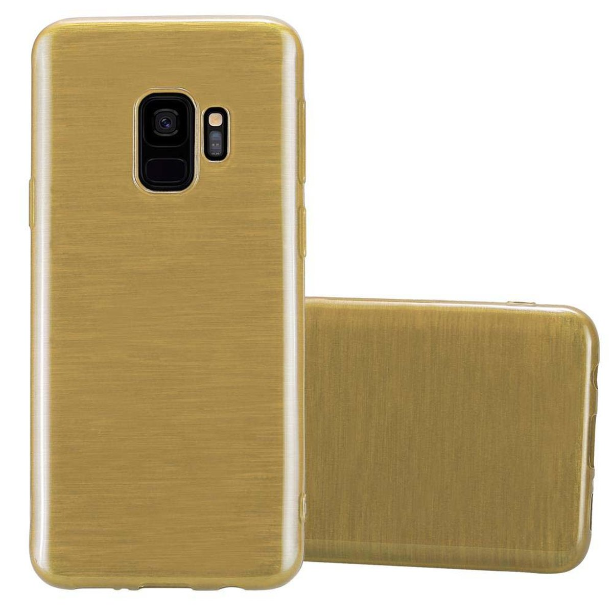 Galaxy S9, Brushed Samsung, TPU CADORABO Backcover, GOLD Hülle,
