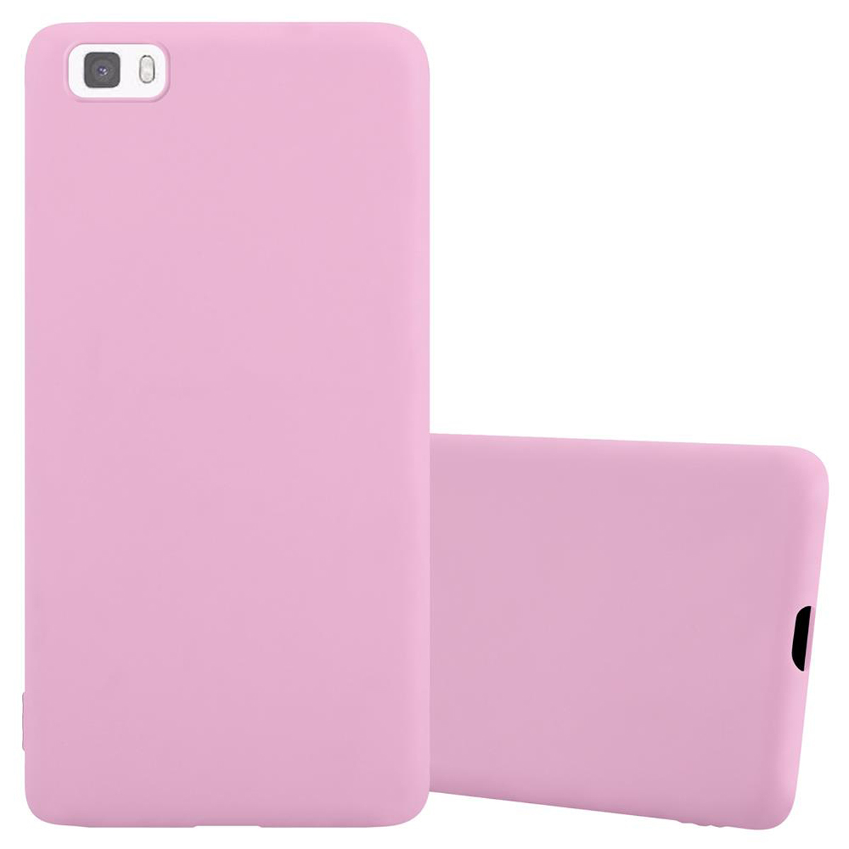 Dos fundas de teléfono rosas, ambas con cámara y flash.