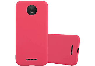 carcasa de móvil  - Funda flexible para móvil - Carcasa de TPU Silicona ultrafina CADORABO, Motorola, Moto C, candy rojo
