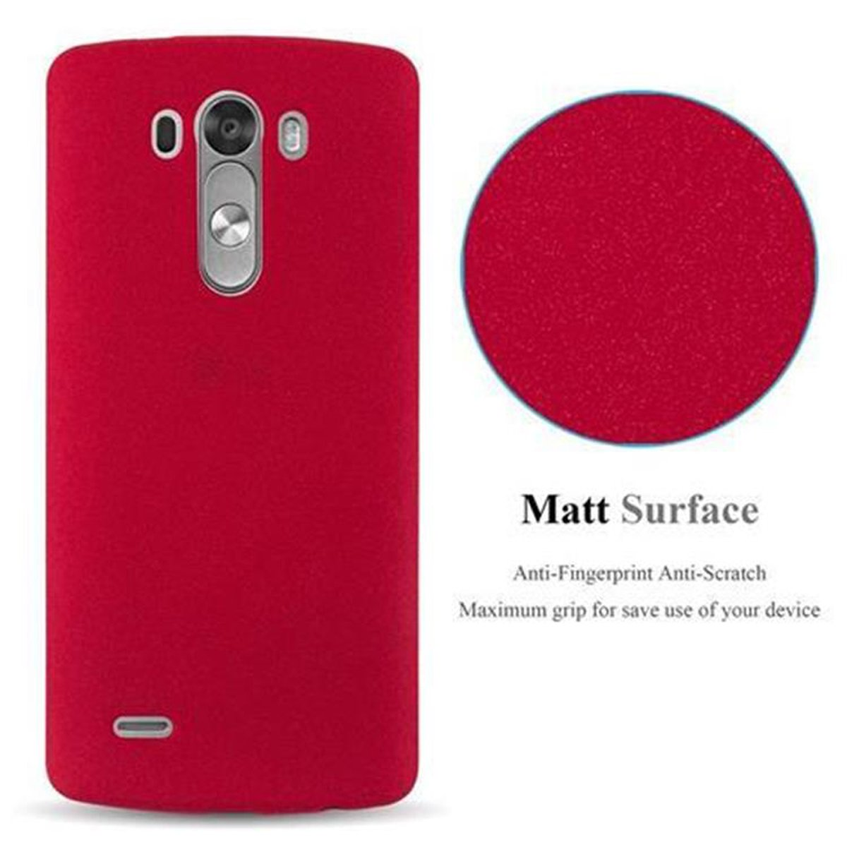 G3, LG, Frosted TPU Schutzhülle, FROST Backcover, ROT CADORABO