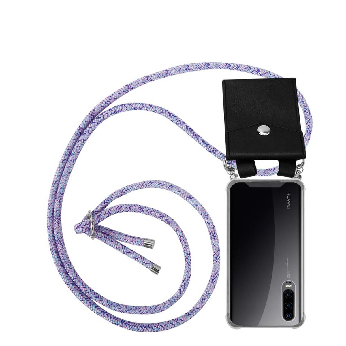 CADORABO Handy Kette mit Silber P30, Ringen, Kordel Backcover, abnehmbarer Band Huawei, Hülle, und UNICORN