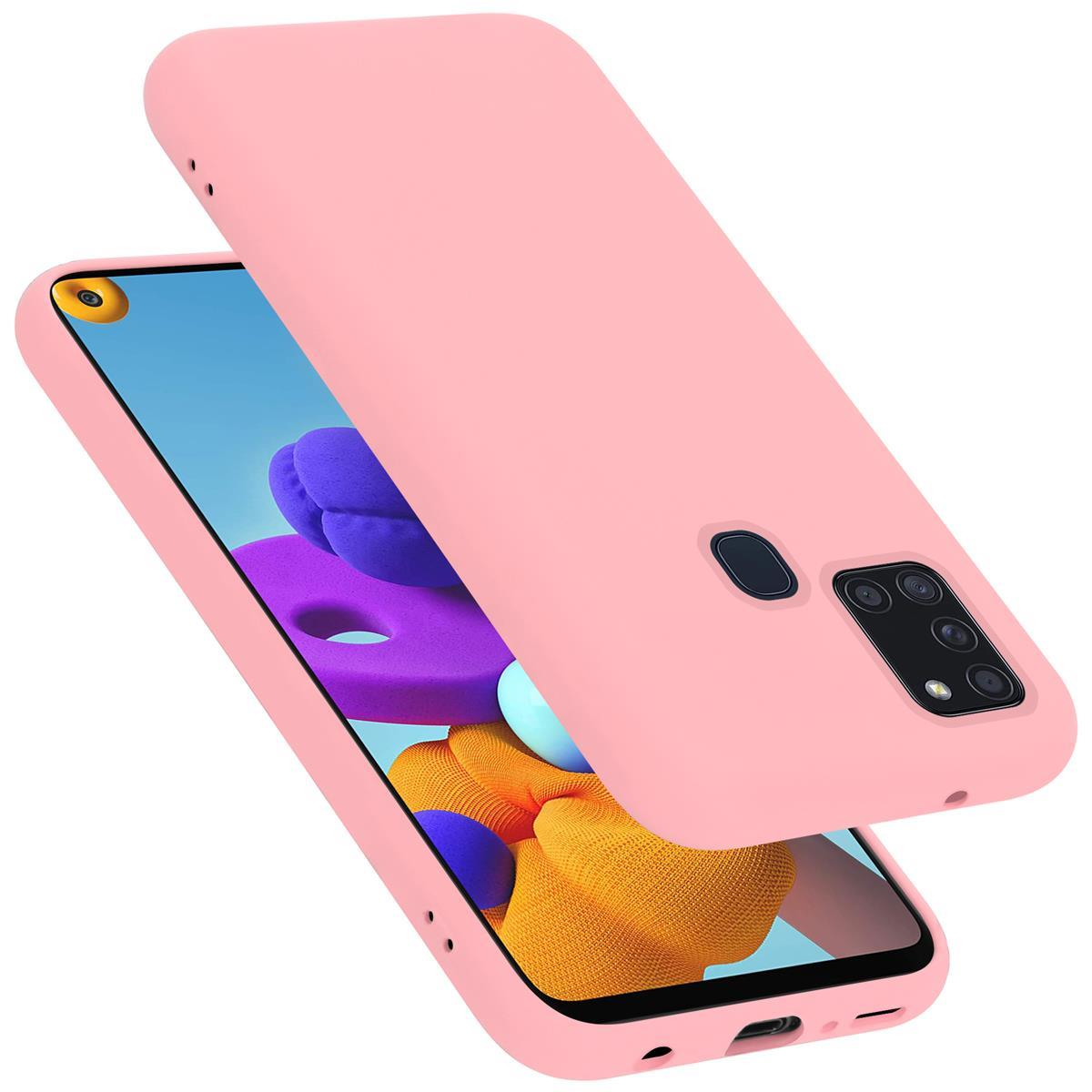 CADORABO Hülle im Liquid Samsung, Style, Silicone A21s, PINK LIQUID Backcover, Galaxy Case