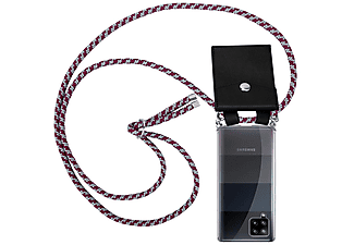 carcasa de móvil  - Funda flexible para móvil - Carcasa de TPU Silicona ultrafina CADORABO, Samsung, Galaxy A42, rojo blanco