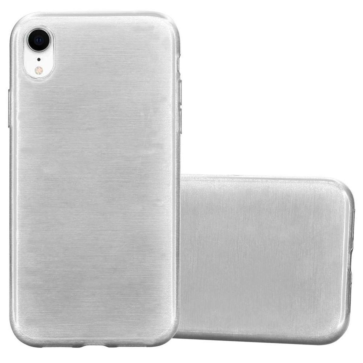 Backcover, Hülle, SILBER Brushed XR, iPhone CADORABO TPU Apple,