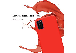 carcasa de móvil  - Funda flexible para móvil - Carcasa de TPU Silicona ultrafina CADORABO, Samsung, Galaxy A41, liquid rojo
