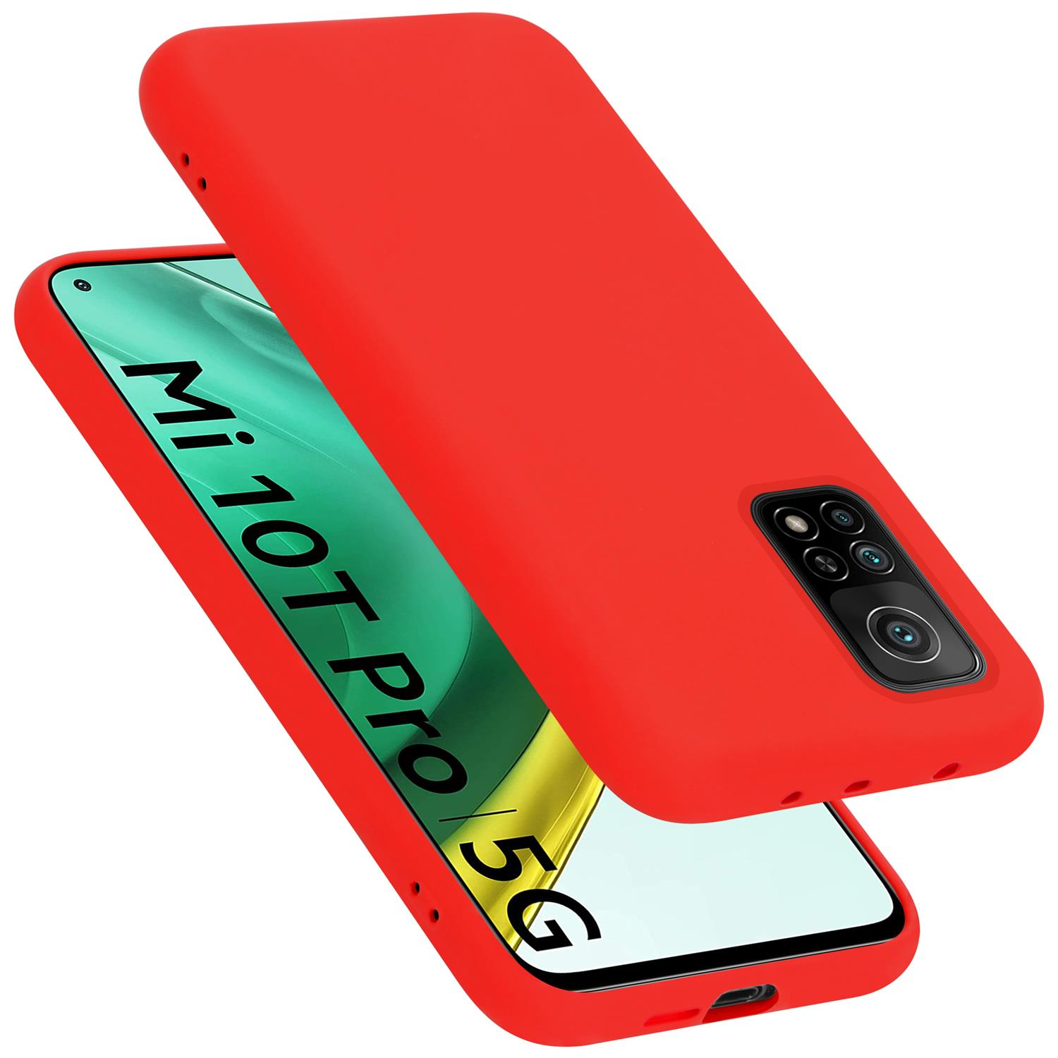 PRO, LIQUID ROT Silicone Backcover, 10T Mi / Xiaomi, Style, Case Liquid CADORABO Mi im 10T Hülle