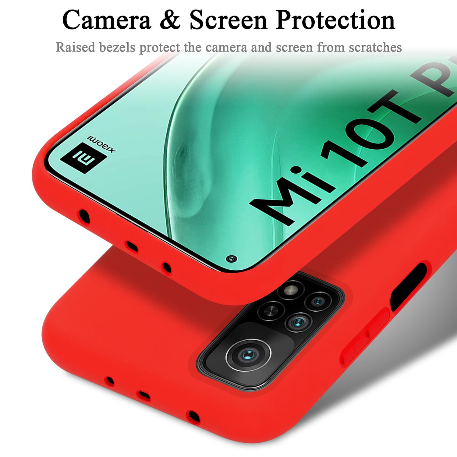 CADORABO Hülle im PRO, Silicone Mi ROT 10T Liquid Backcover, / Case Xiaomi, Style, 10T LIQUID Mi