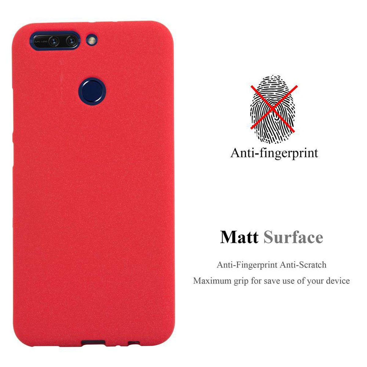 8 FROST Backcover, ROT Schutzhülle, PRO, Honor, Frosted TPU CADORABO