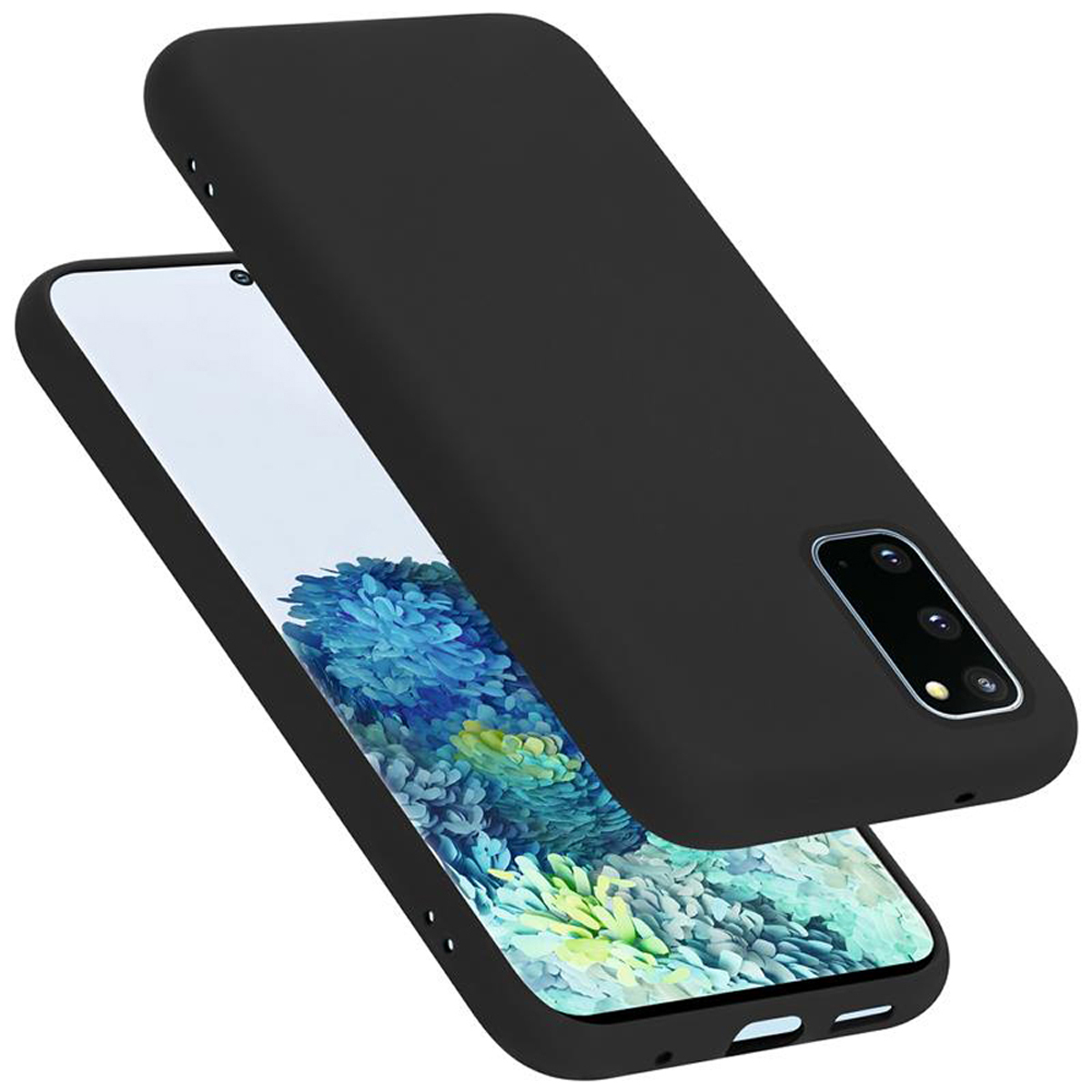 Hülle Galaxy Backcover, CADORABO Silicone Style, S20, LIQUID SCHWARZ Liquid Case Samsung, im