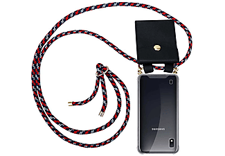 CADORABO TPU Handy Kette GOLD, Backcover, Samsung, Galaxy A10 / M10, ROT BLAU WEIß