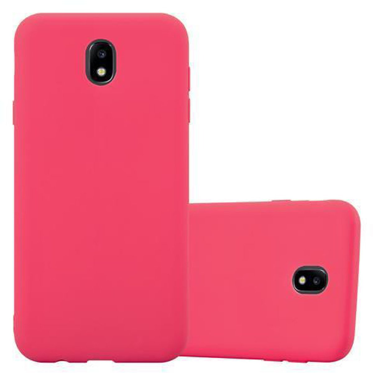 CADORABO Hülle im TPU Candy J7 ROT CANDY Backcover, Samsung, 2017, Style, Galaxy