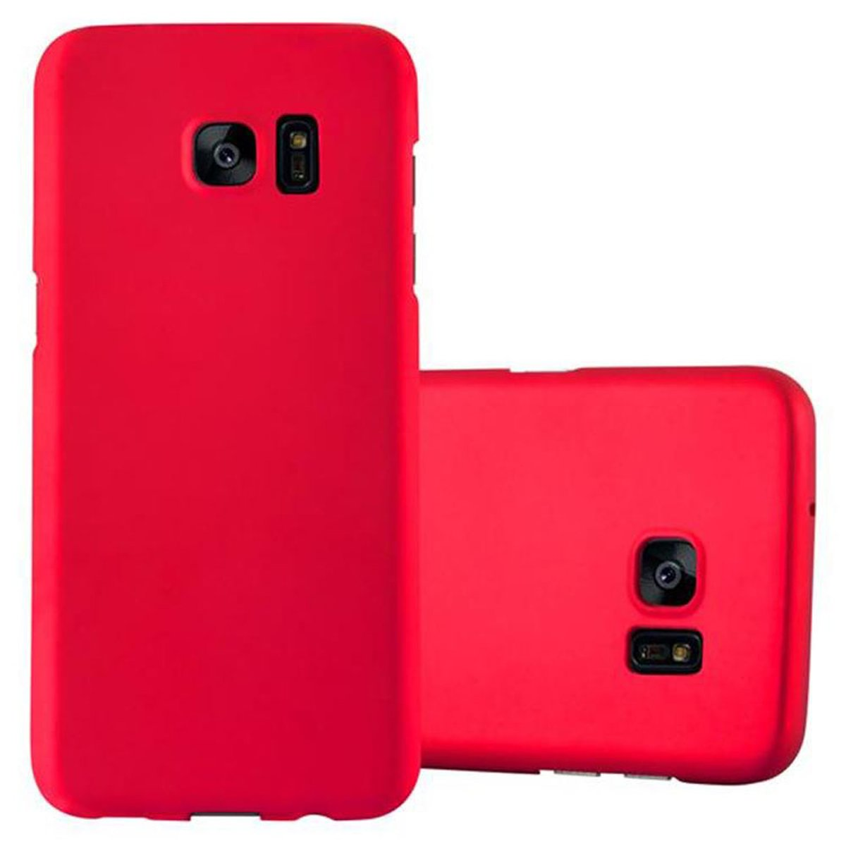 CADORABO Hülle Samsung, Galaxy Matt Metall S7 ROT im Case Backcover, EDGE, METALL Hard Style