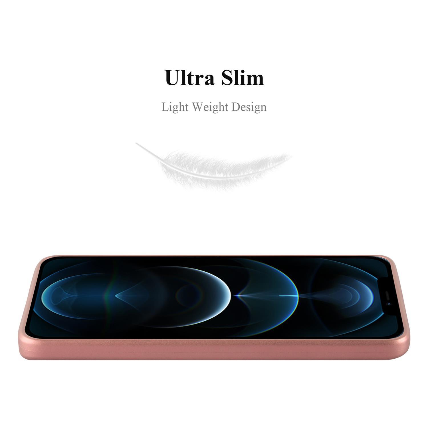 Telefon in einer rosa Hülle, mit einer Feder darüber.