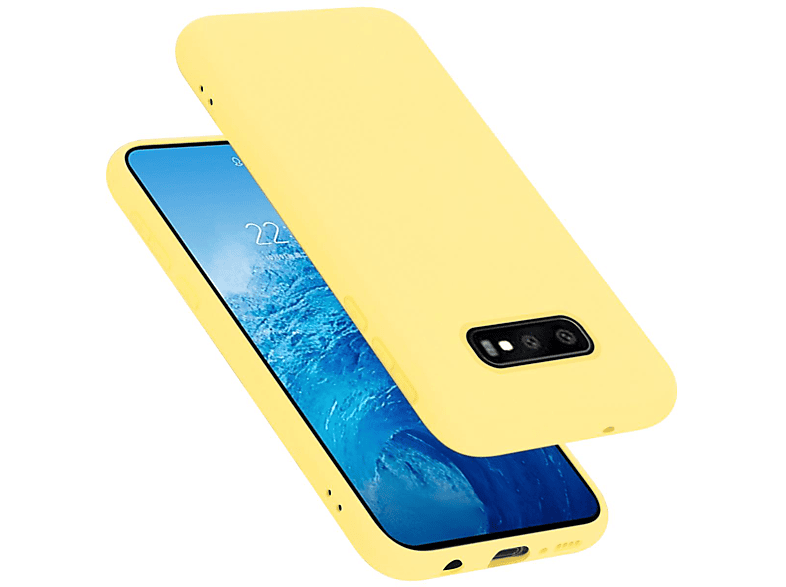 CADORABO Hülle im Liquid Silicone Case Style, Backcover, Samsung, Galaxy S10e, LIQUID GELB | Backcover