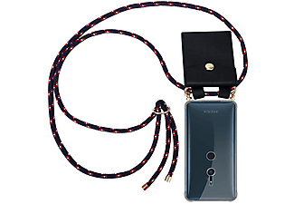 carcasa de móvil  - Funda flexible para móvil - Carcasa de TPU Silicona ultrafina CADORABO, Sony, Xperia XZ2, azul rojo blanco punto