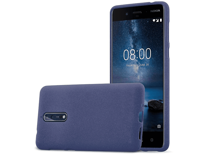 2017, BLAU FROST Nokia, TPU Schutzhülle, DUNKEL 8 Frosted CADORABO Backcover,