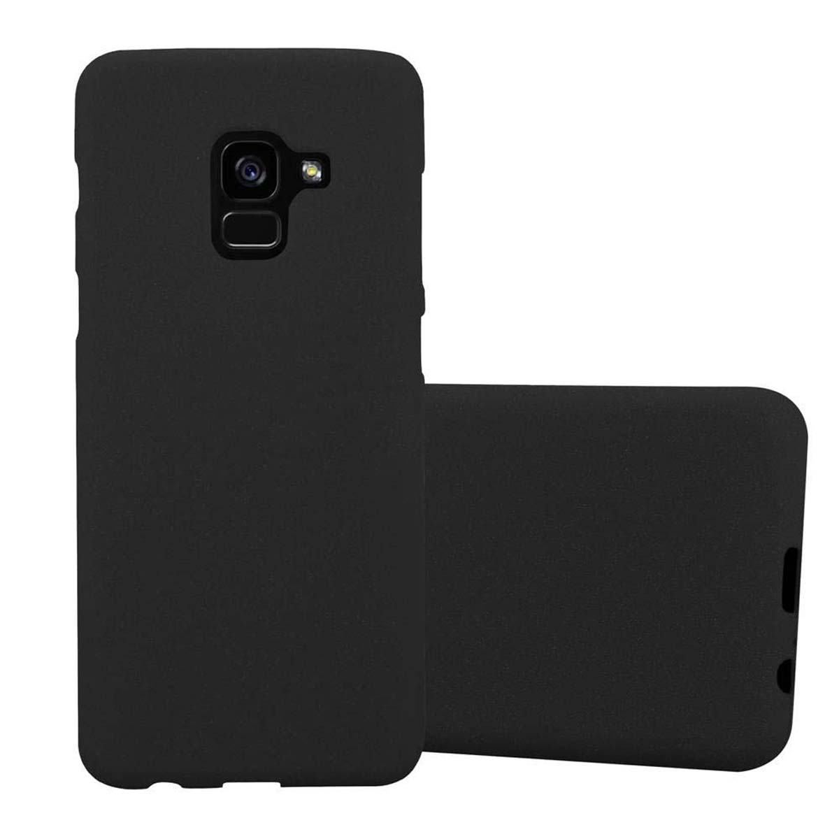 CADORABO TPU Frosted FROST A8 SCHWARZ Galaxy Schutzhülle, Samsung, 2018, Backcover