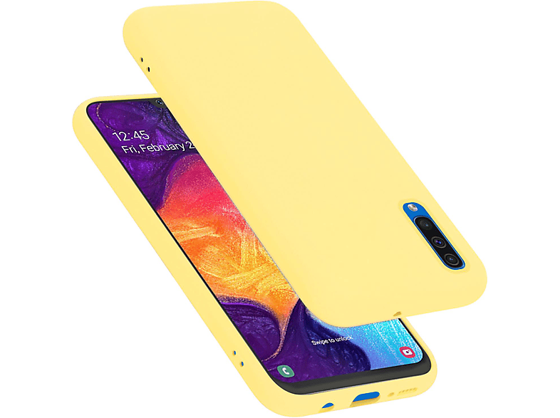 CADORABO Hülle im Liquid Silicone Case Style, Backcover, Samsung, Galaxy A50 4G / A50s / A30s, LIQUID GELB
