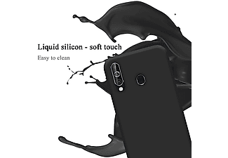 carcasa de móvil  - Funda flexible para móvil - Carcasa de TPU Silicona ultrafina CADORABO, Samsung, Galaxy A60 / M40, liquid negro