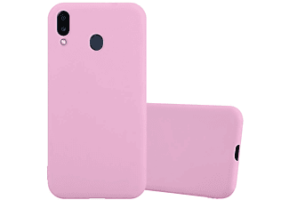 carcasa de móvil  - Funda flexible para móvil - Carcasa de TPU Silicona ultrafina CADORABO, Samsung, Galaxy M20, candy rosa