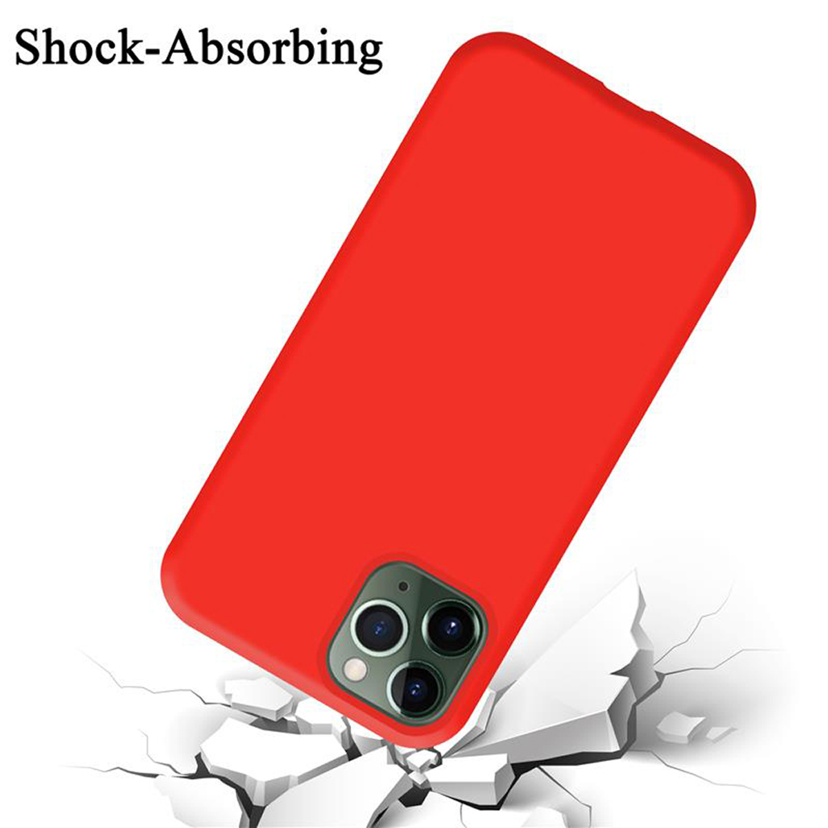 ROT Apple, CADORABO Hülle im Backcover, Liquid 11 Silicone Case LIQUID iPhone MAX, PRO Style,