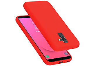 carcasa de móvil  - Funda flexible para móvil - Carcasa de TPU Silicona ultrafina CADORABO, Samsung, Galaxy A6 PLUS / J8, liquid rojo