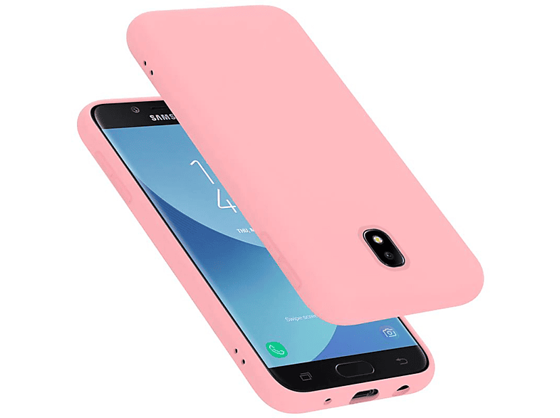 CADORABO Hülle im Liquid Silicone Case Style, Backcover, Samsung, Galaxy J7 2017, LIQUID PINK | Backcover