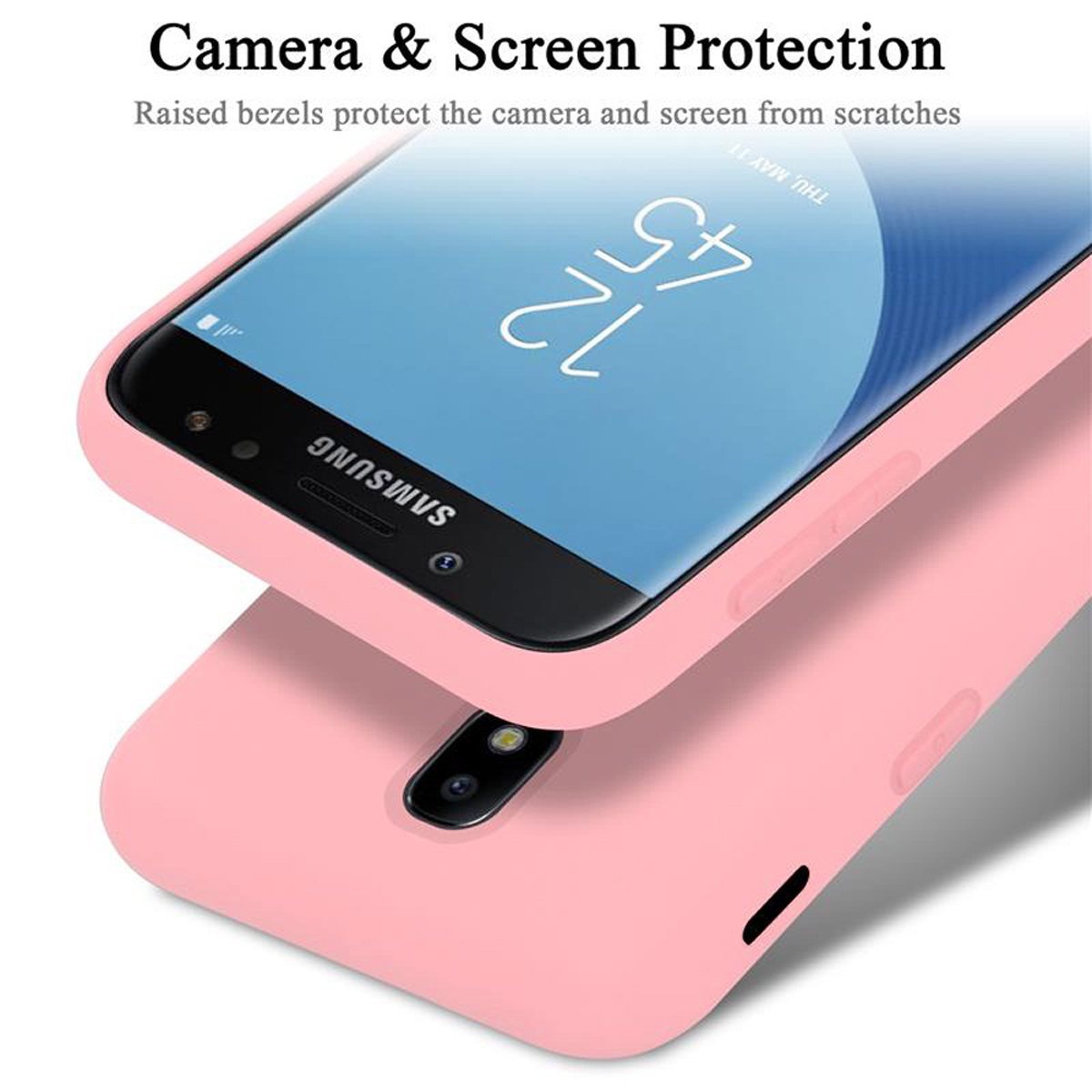 Samsung, Backcover, im Style, Galaxy Case CADORABO PINK Silicone 2017, Liquid LIQUID J7 Hülle