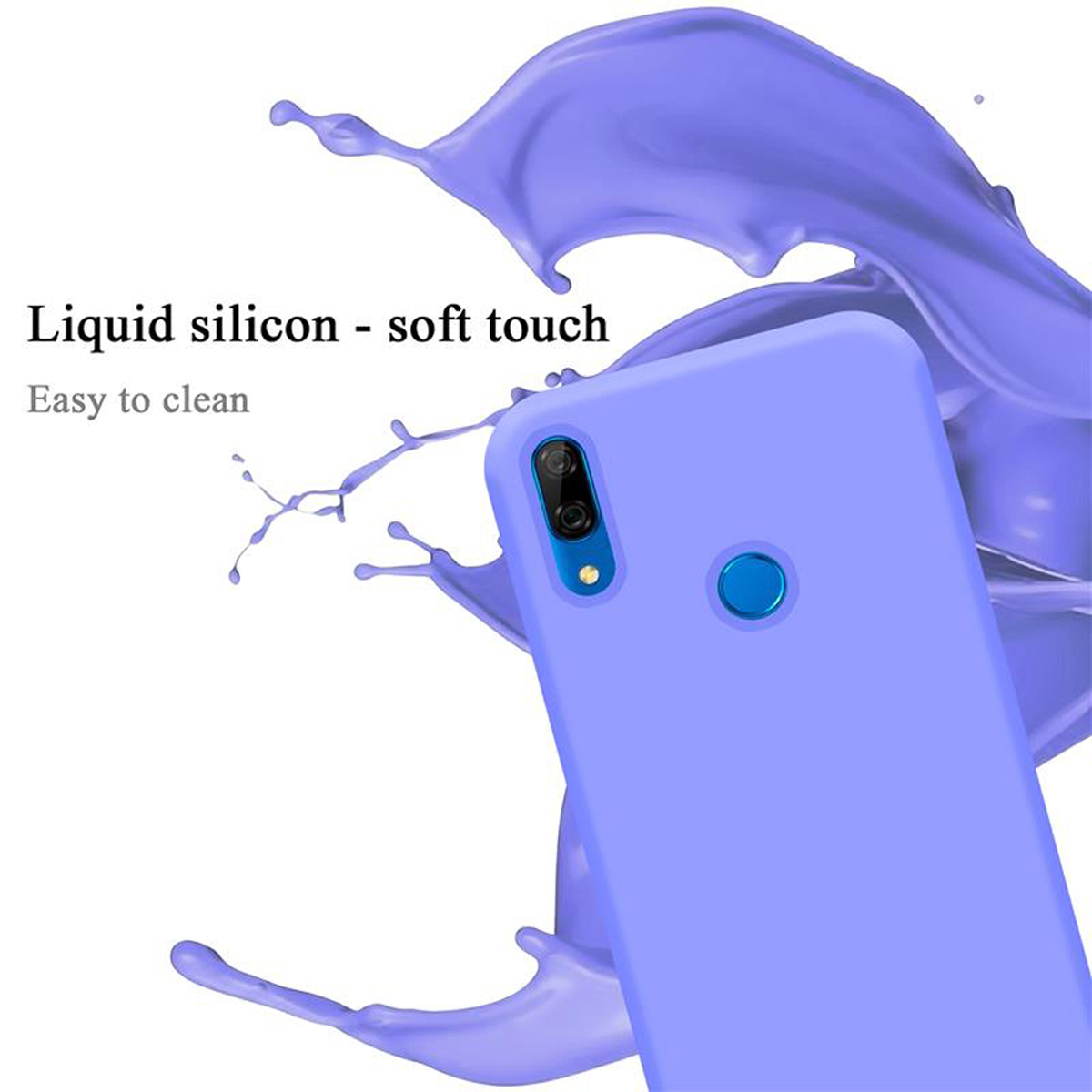 CADORABO Hülle im Liquid Silicone LILA HELL SMART P / / 2019 Huawei, Enjoy Backcover, Case 10 Style, LIQUID PRIME Y9 Z PLUS
