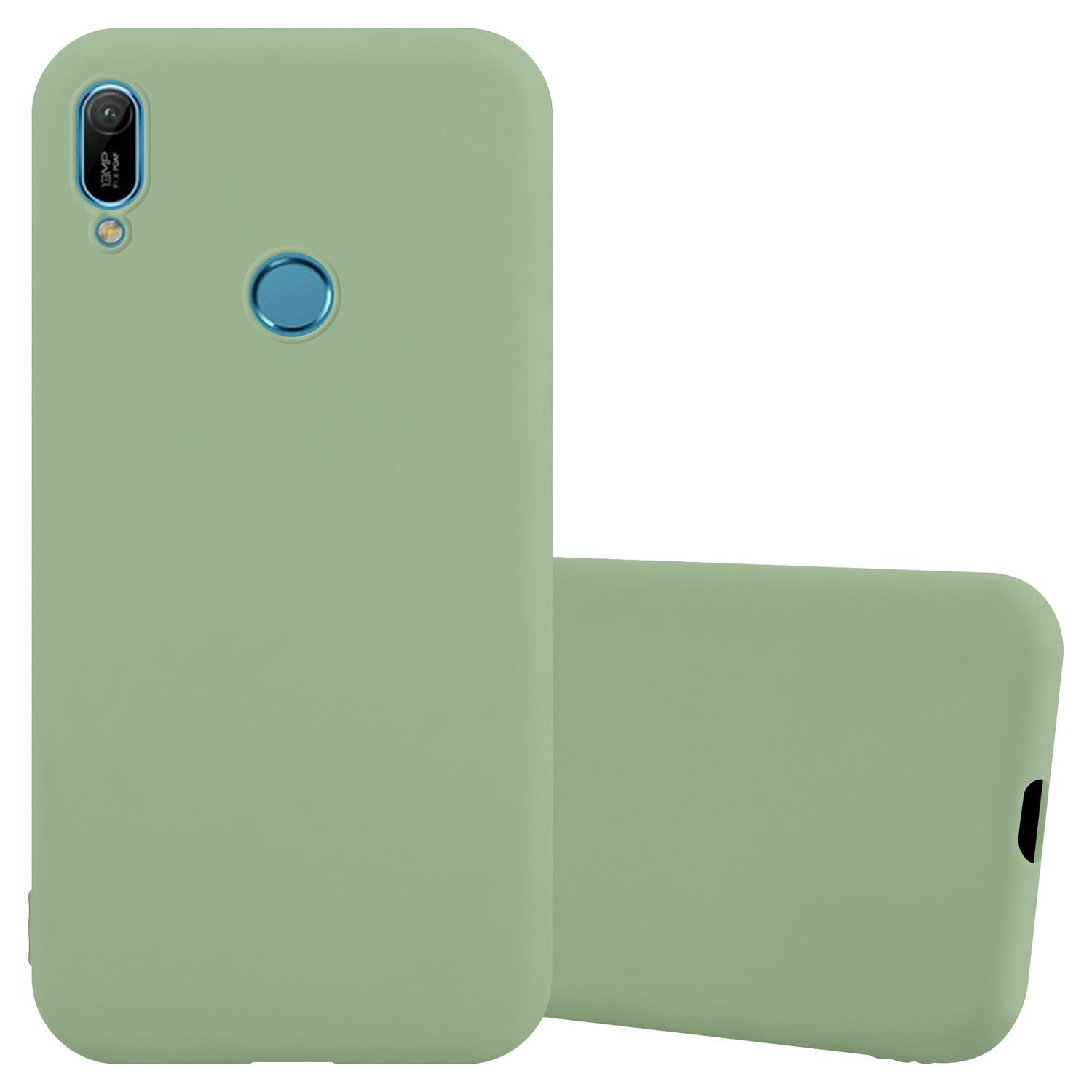 Due custodie per telefono verde menta. Una in posizione verticale, l'altra sdraiata, con dettagli della fotocamera visibili.