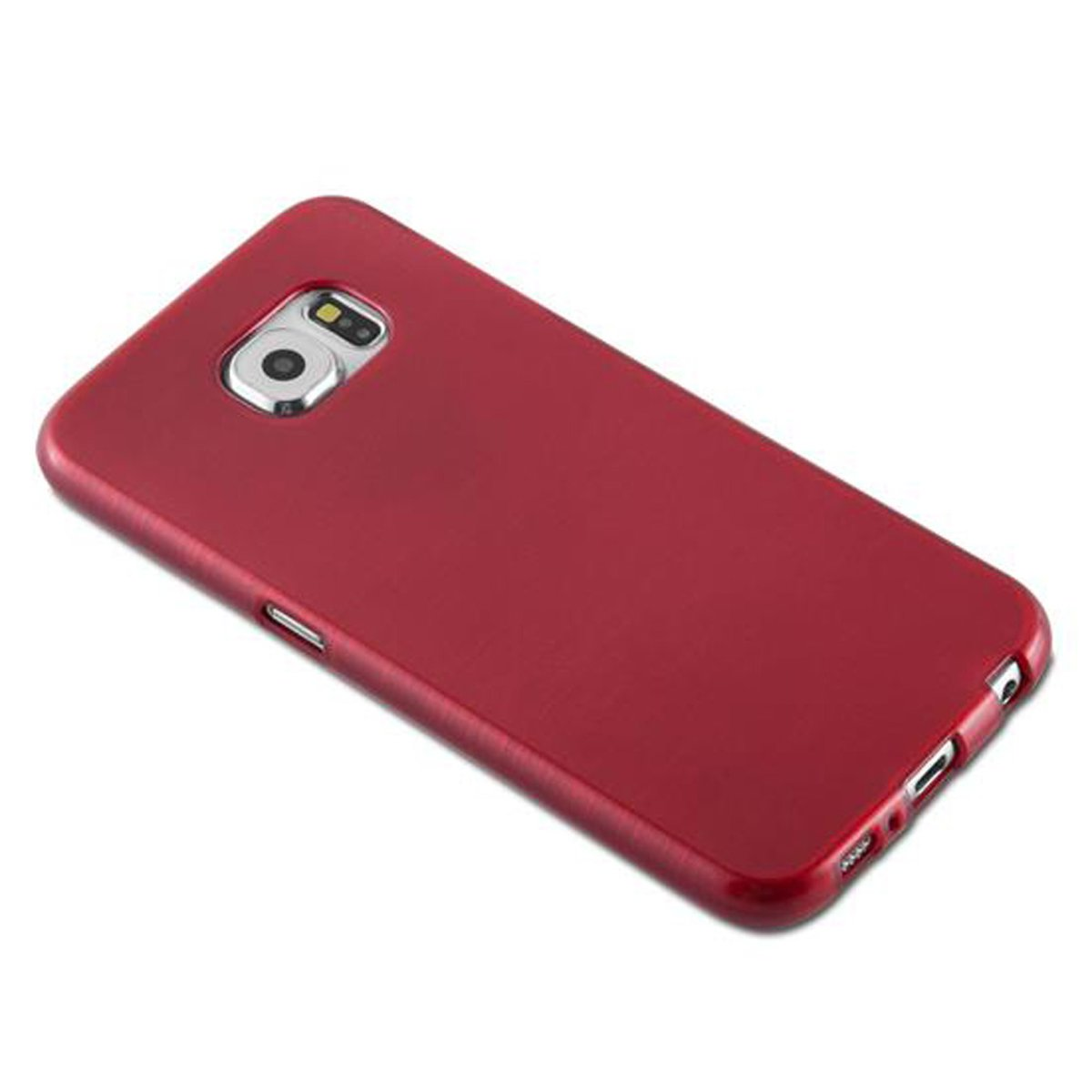 S6, Samsung, Brushed TPU ROT Backcover, Galaxy Hülle, CADORABO