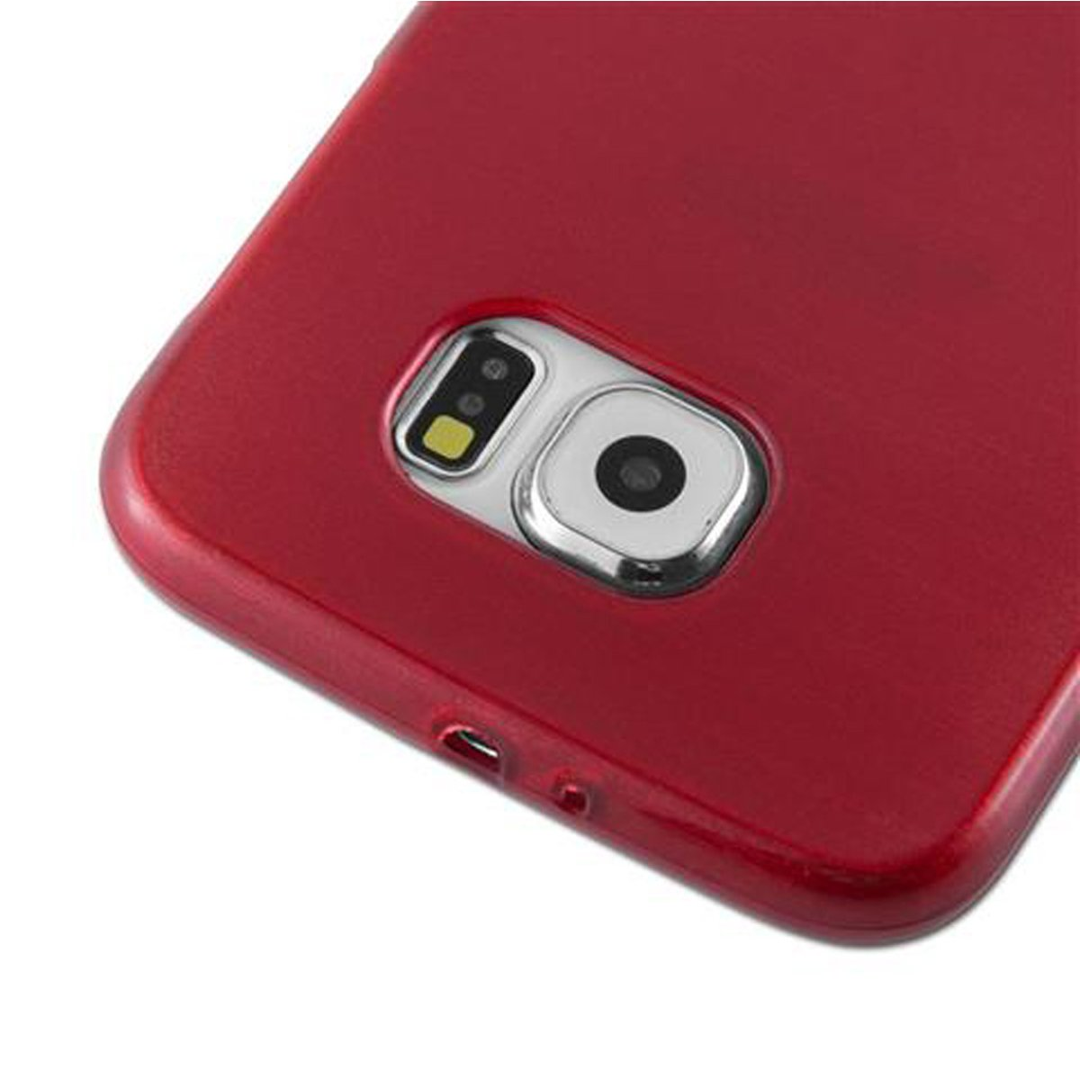 CADORABO TPU Backcover, ROT Galaxy S6, Brushed Hülle, Samsung