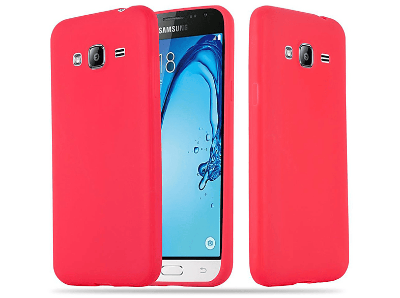 Galaxy im Hülle Samsung, CADORABO TPU 2016, Style, CANDY Candy J3 Backcover, ROT