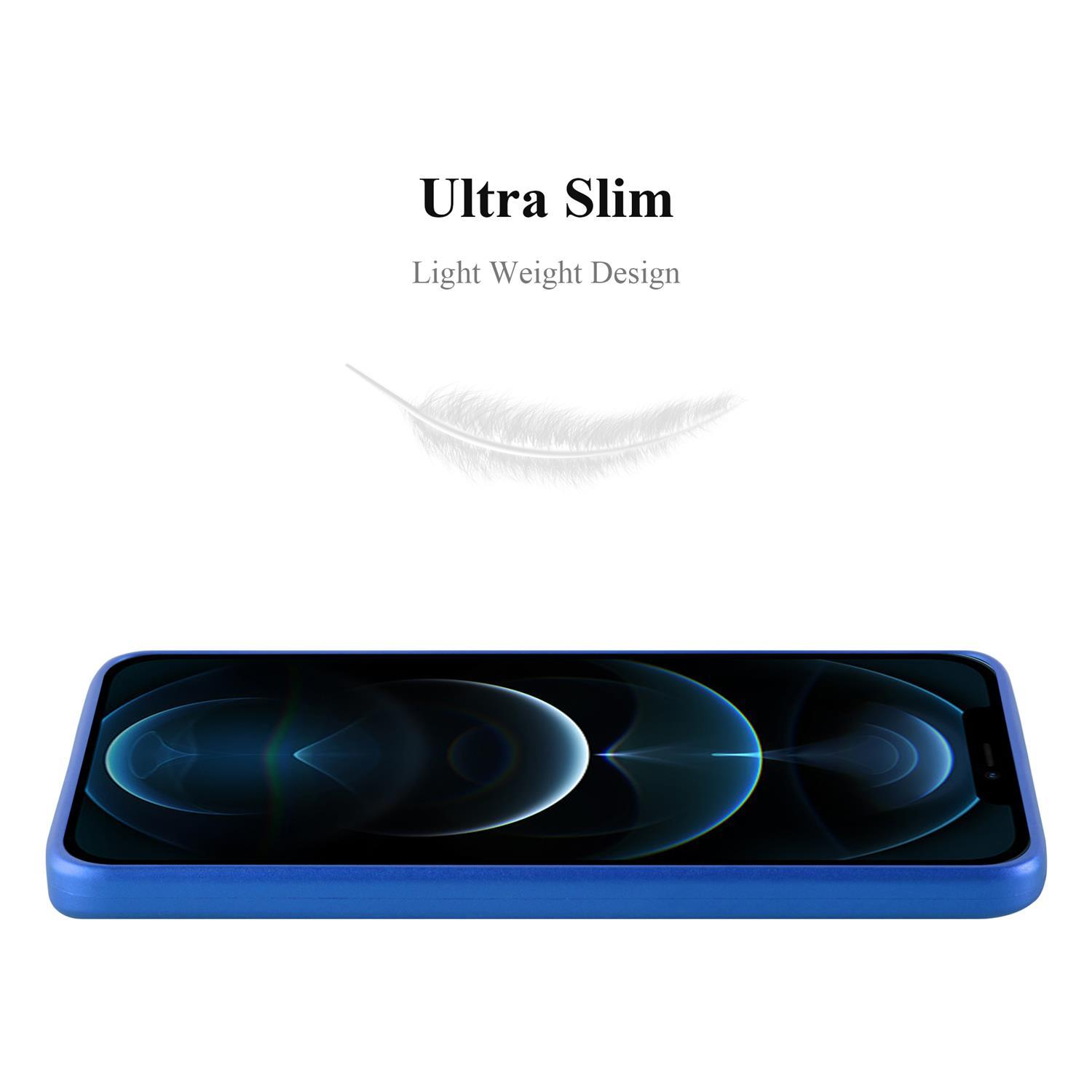 Eine blaue Handyhülle wird gezeigt. Die Worte 'Ultra Slim' und 'Light Weight Design' stehen über der Hülle.