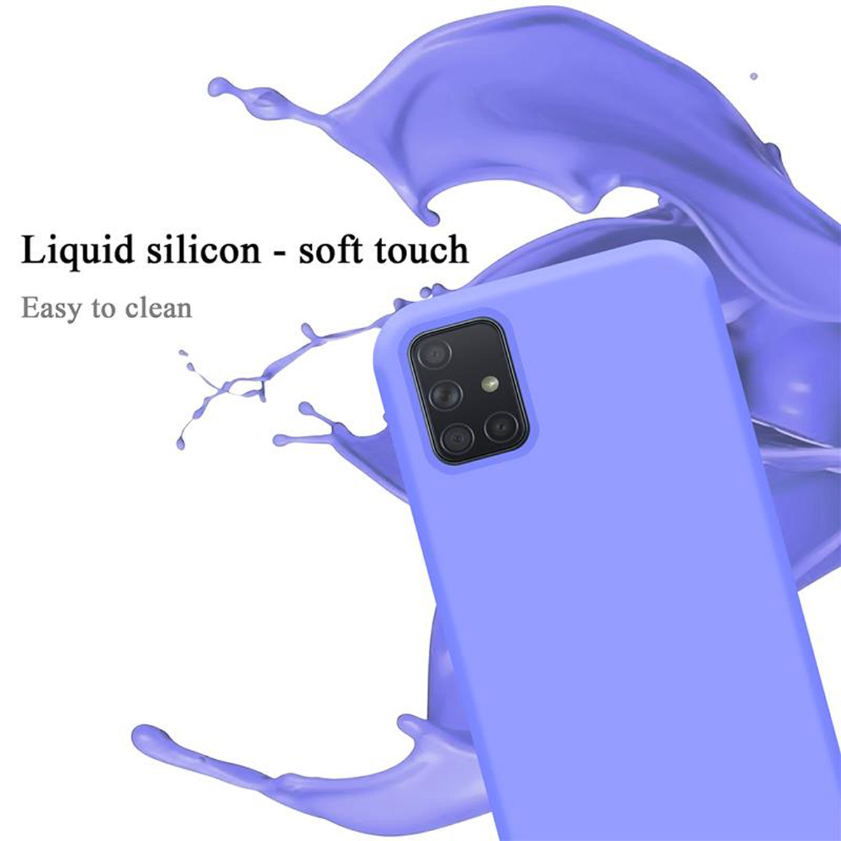 CADORABO Hülle im Liquid Silicone LILA HELL 4G Case Samsung, M40s, Galaxy / Style, Backcover, LIQUID A51