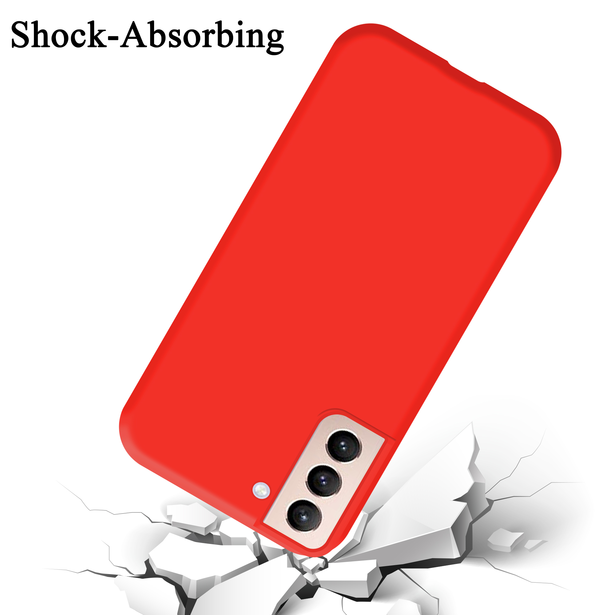 im LIQUID S21 Silicone Liquid Backcover, Hülle ROT Case Samsung, PLUS, Galaxy Style, CADORABO