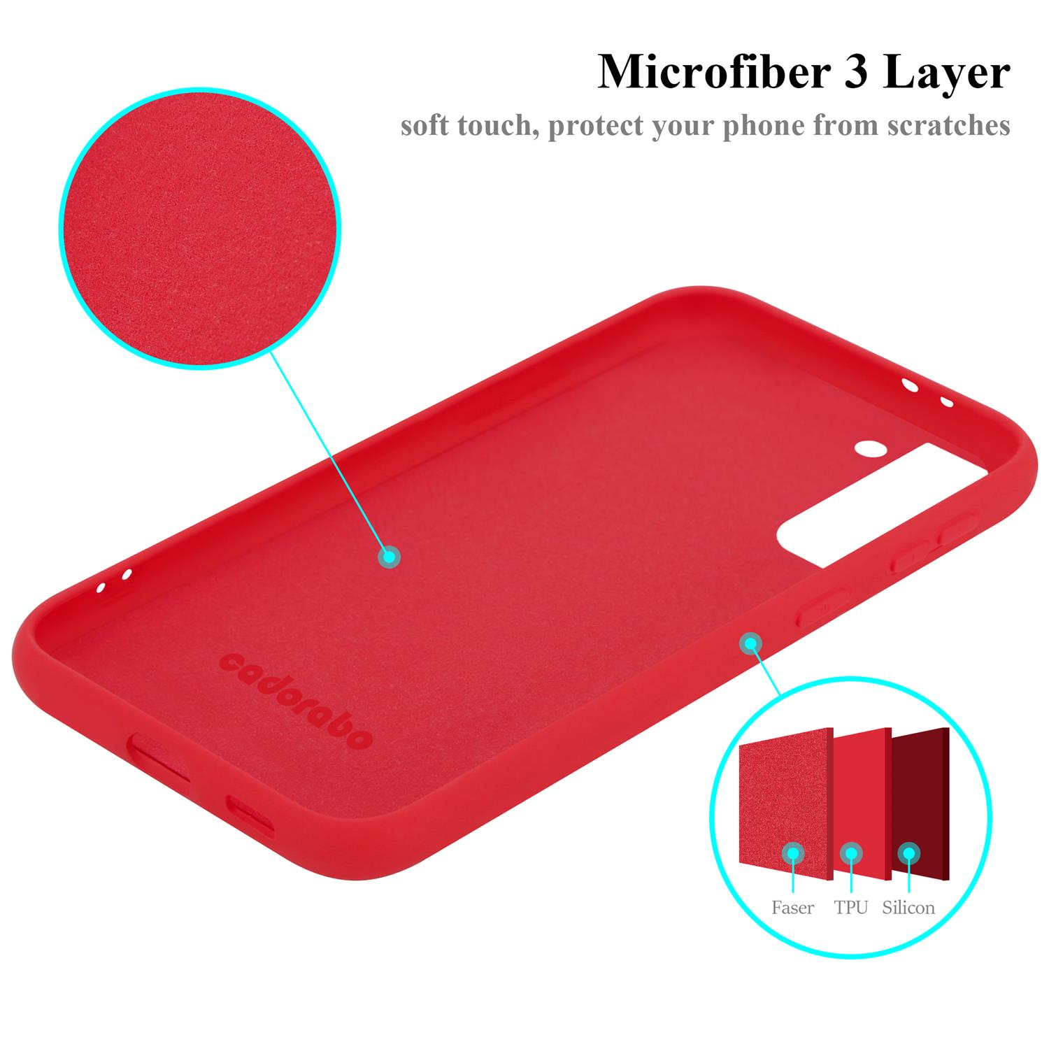 im LIQUID S21 Silicone Liquid Backcover, Hülle ROT Case Samsung, PLUS, Galaxy Style, CADORABO