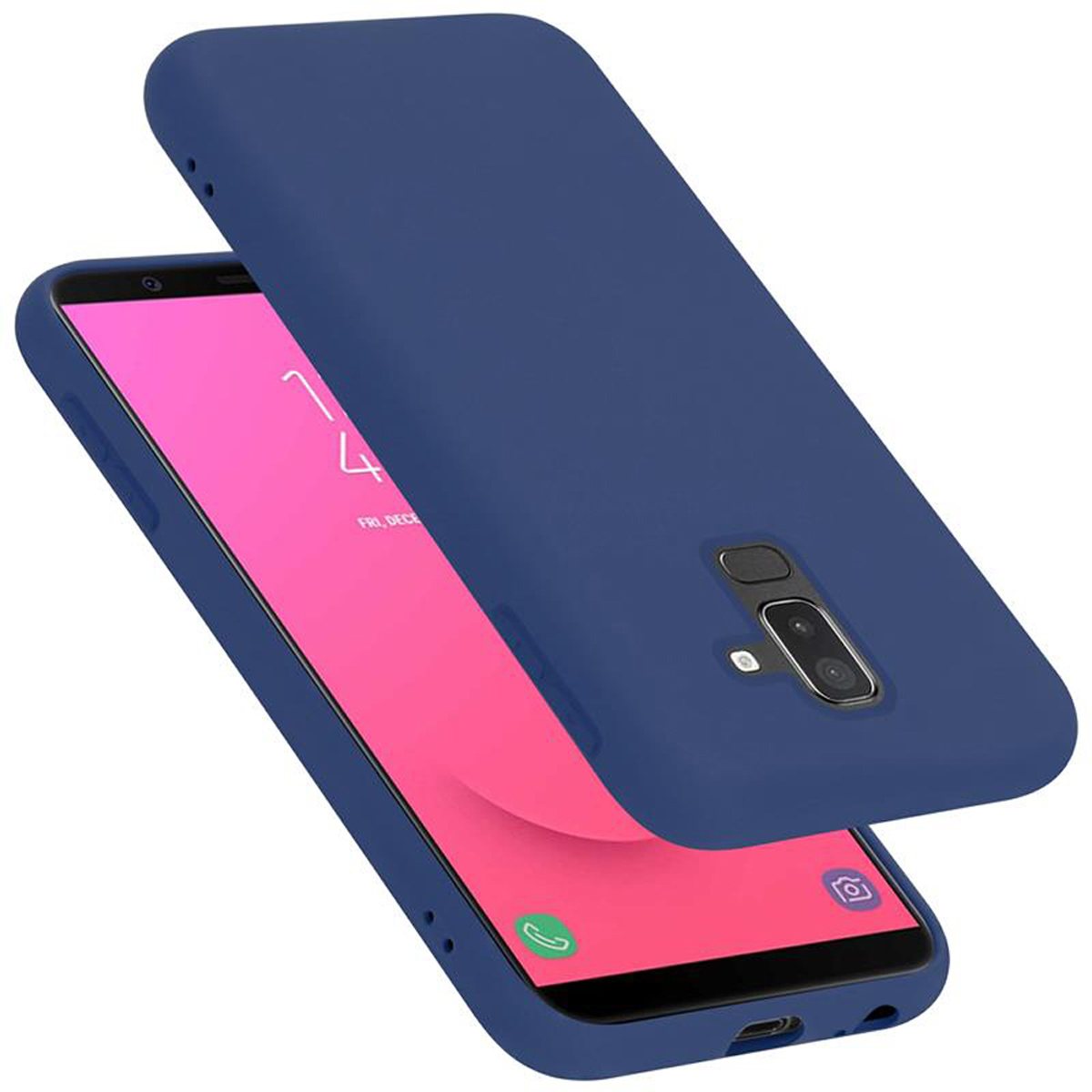 CADORABO Hülle im Case 2018, Samsung, Style, Galaxy Liquid BLAU LIQUID Backcover, PLUS Silicone A6