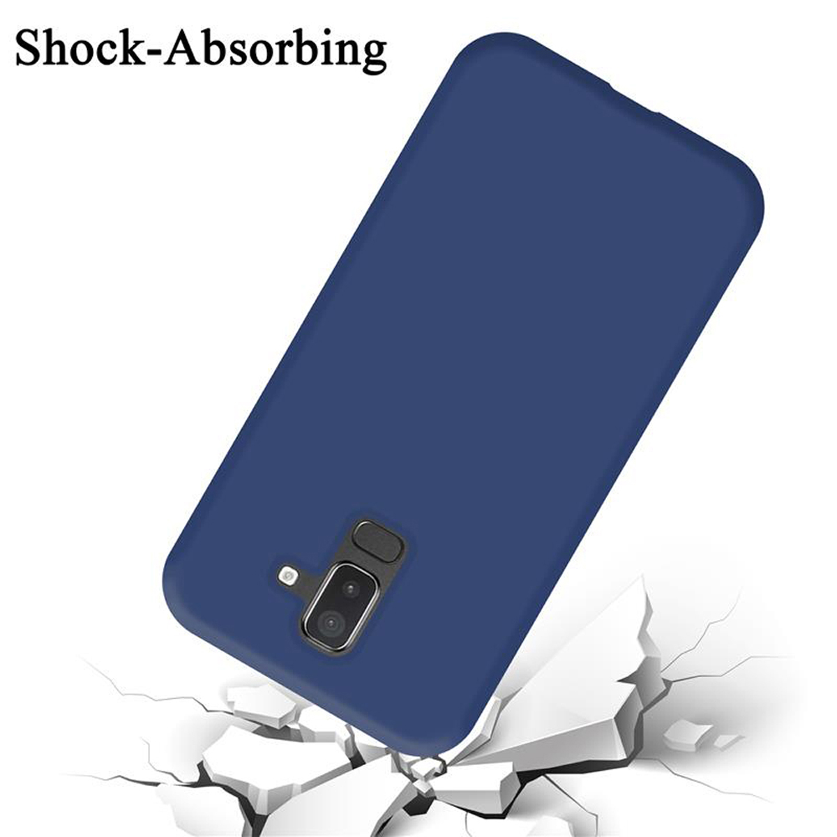 CADORABO Silicone Backcover, Hülle Galaxy im 2018, LIQUID PLUS Samsung, Liquid Style, BLAU A6 Case