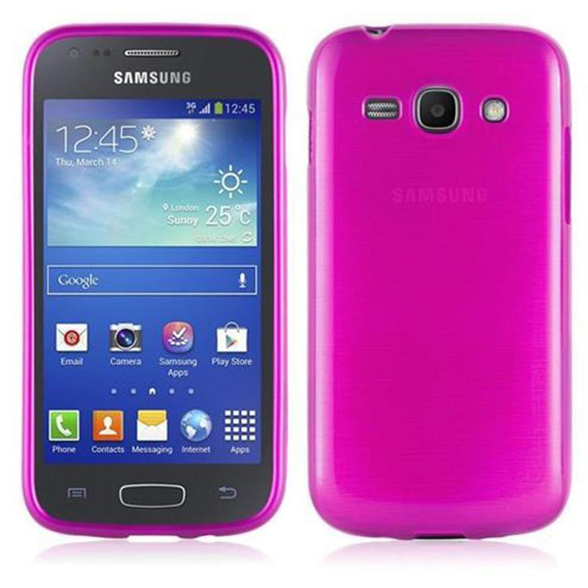 CADORABO TPU Brushed Hülle, Backcover, Samsung, 3, Galaxy ACE PINK