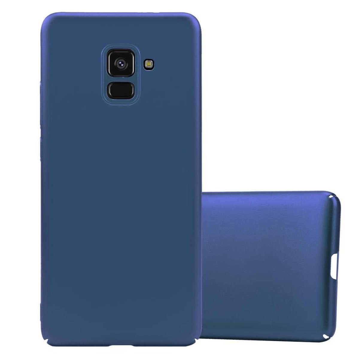 A8 2018, Backcover, METALL Galaxy im Matt Hard Style, BLAU Case Metall Samsung, CADORABO Hülle