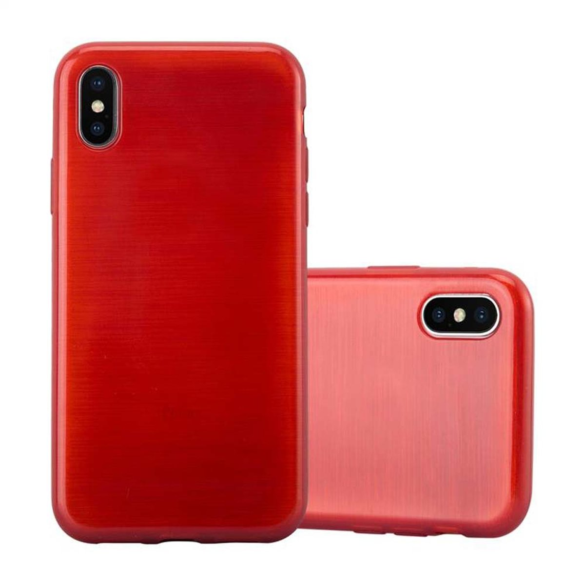 TPU Apple, CADORABO ROT Backcover, X XS, Brushed iPhone / Hülle,