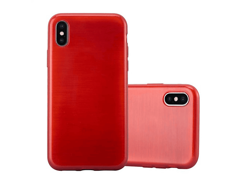 CADORABO TPU Brushed Hülle, Backcover, Apple, iPhone X / XS, ROT