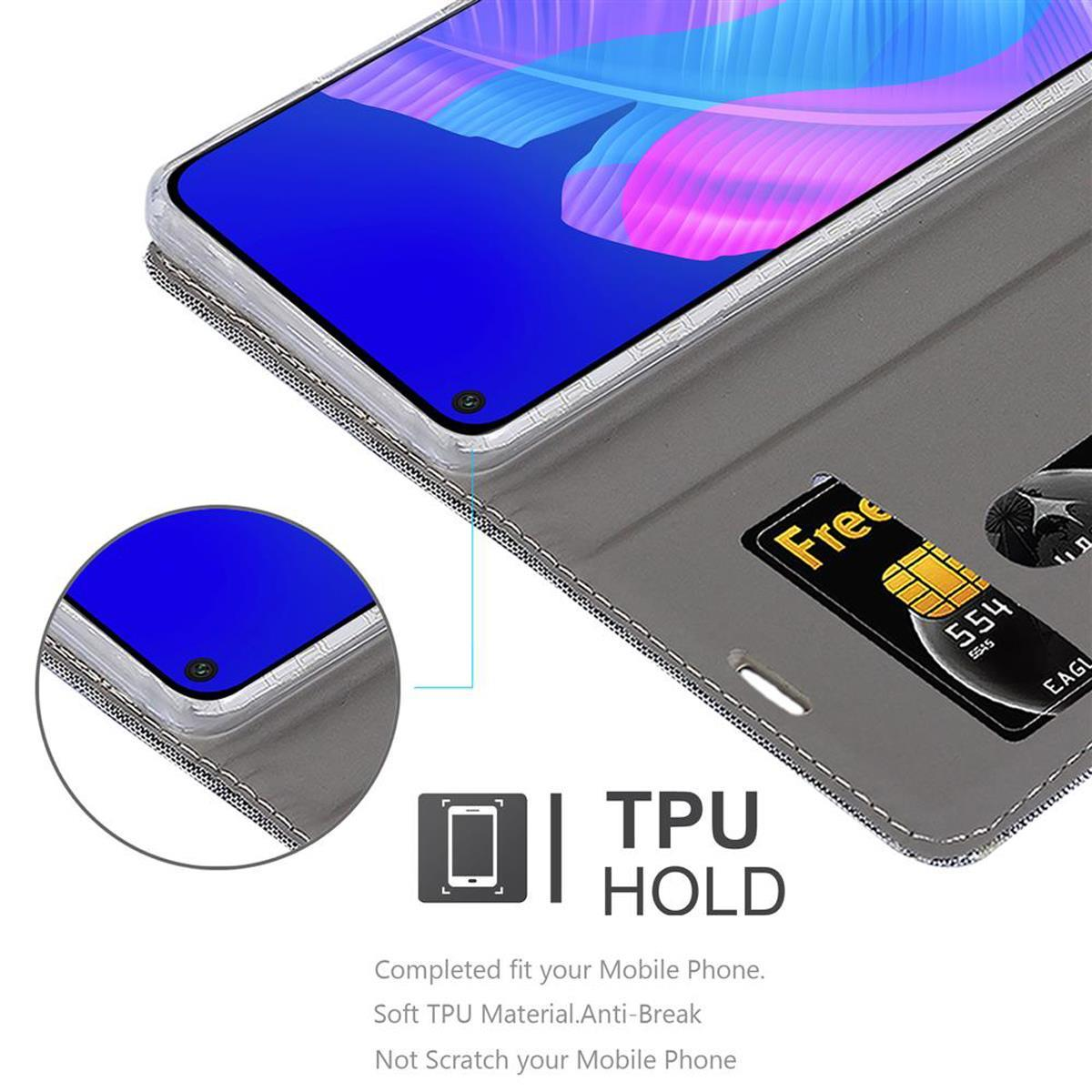Telefono in una custodia. La custodia è aperta. Il testo dice: TPU Hold.