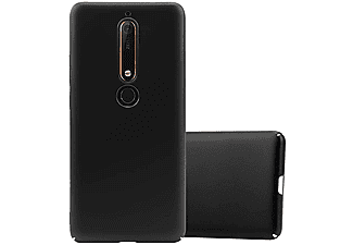 carcasa de móvil  - Funda rígida para móvil de plástico duro – Carcasa Hard Cover protección CADORABO, Nokia, 6.1 2018, metal negro